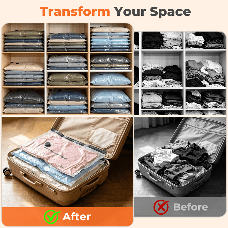 Mibote 15-Piece Vacuum Storage Bags with Rechargeable Pump photo 6