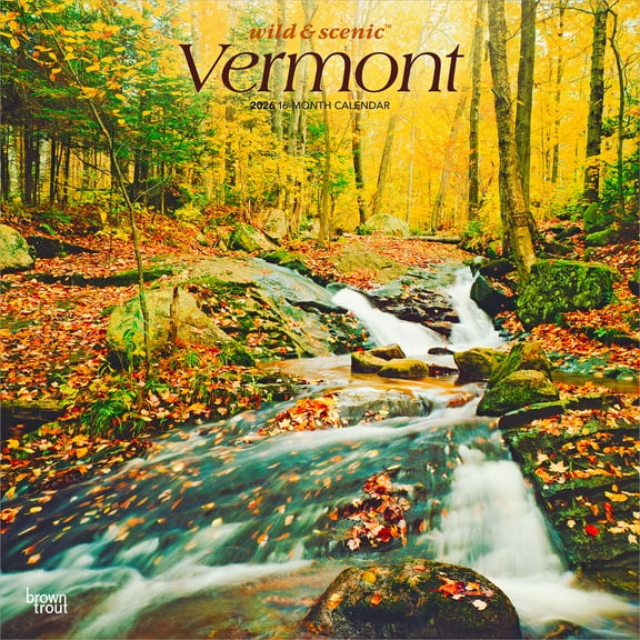 Vermont Wild & Scenic | 2026 12x24" (Hanging) Wall Calendar | Plastic-Free