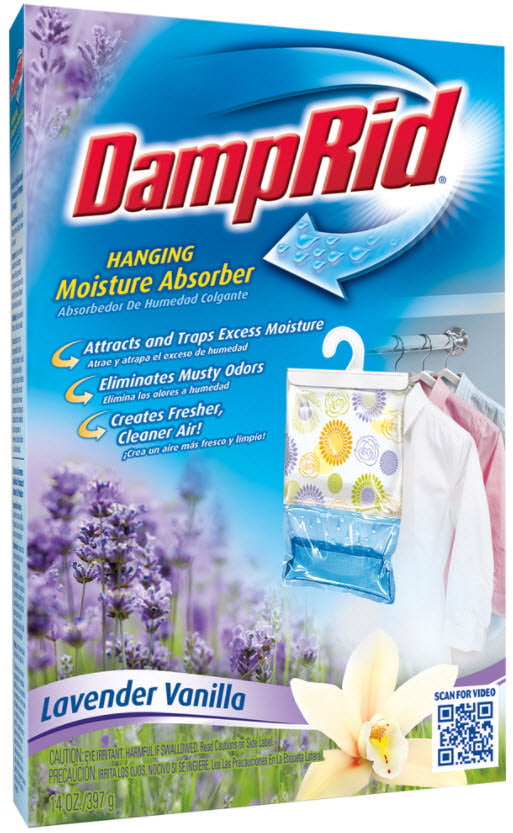 For Fresher Cleaner Air in Closets 1 Pack DampRid Lavender Vanilla Hanging Moisture Absorber