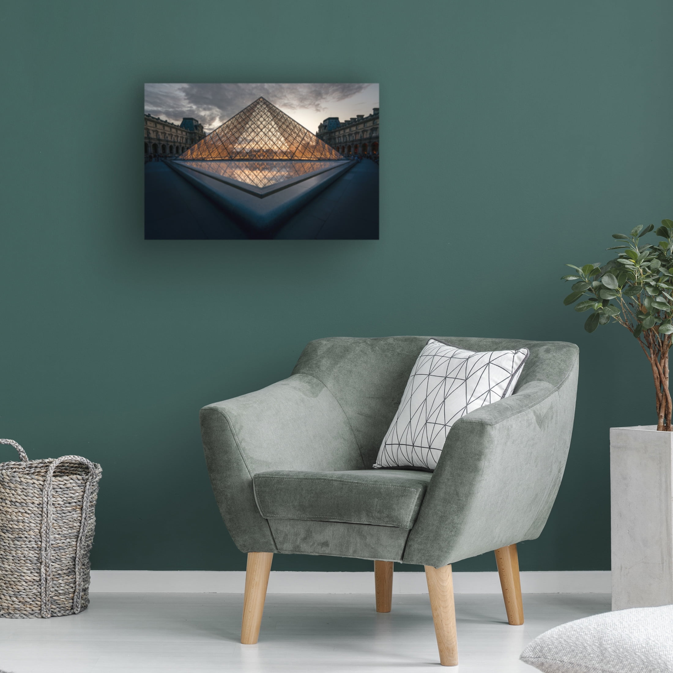 Canvas Wall Art - Adamo Prieto 'Louvre1' Wall Art for Living Room, Bedroom, or Office Décor by Trademark Fine Art - 47 x 30 Inches