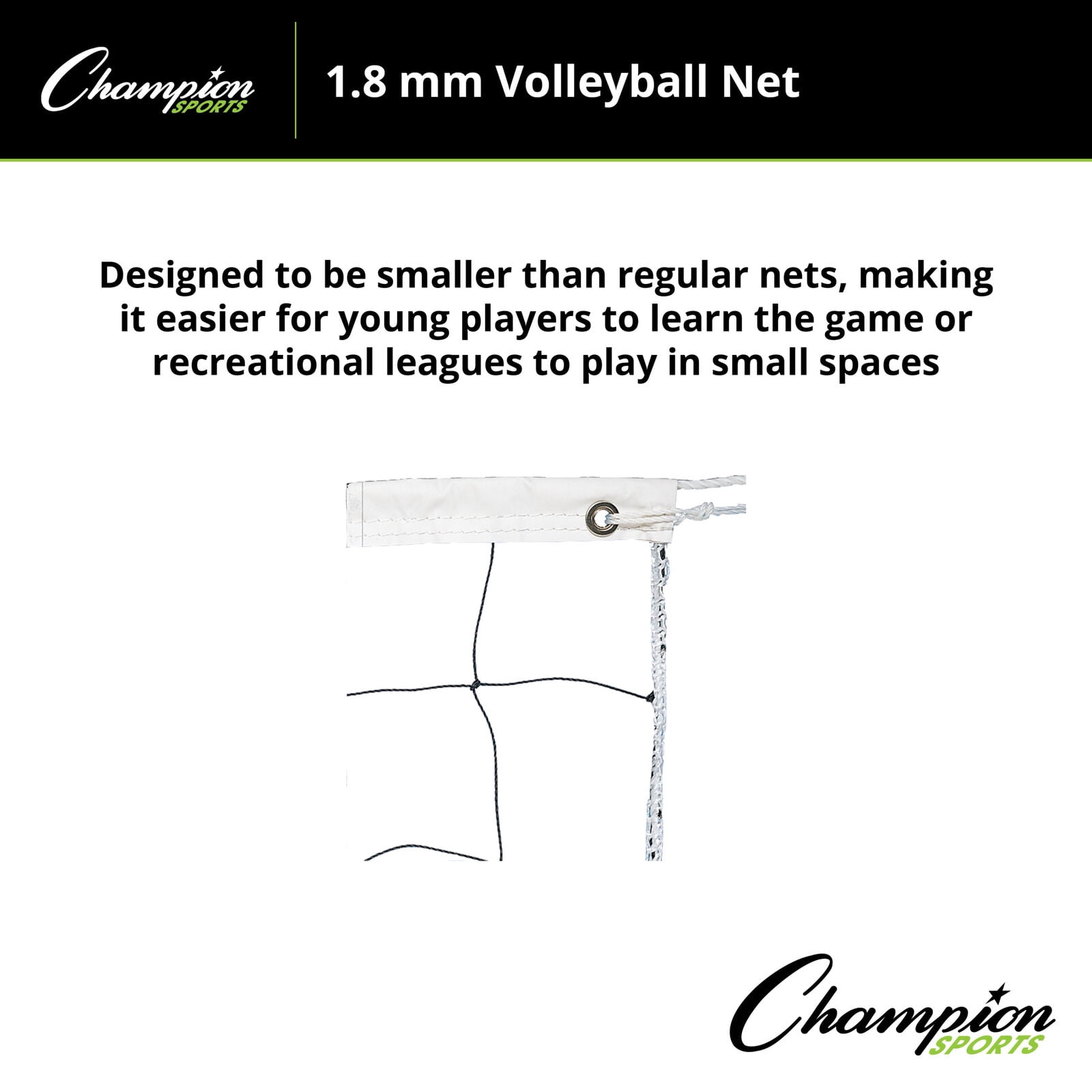 Champion Sports Vinyl Volleyball Nets, 27 x 3-Feet