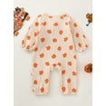 thumbnail image 4 of Hirigin Newborn Baby Boy Girl Halloween Outfits Pumpkin Print Long Sleeve Buttons O-Neck Jumpsuit Romper 0 3 6 12 18 Months Fall Clothes, 4 of 8