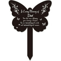 Memorial Remembrance Plaque Stake Acrylic Plaque Memorial Commemoratory Sign Garden Remembrance Decoration for Dad's Funeral Anniversary Black