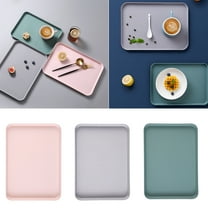 Walbest Nordic Simple Rectangular Serving Food Plate Tray, Creative Plastic Storage Basket Countertop Organizer Cosmetics Jewelery Storage Tray for Bathroom Kitchen Home Decor