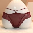 thumbnail image 3 of Bigersell Womens Boxers Underwear Clearance Plus Size Cotton Underwear Women G-Strings Panty Style P-256 Nylon Brief Panties Plus Size Thongs Briefs Mid Waist Women's Bikini Panties Wine One Size, 3 of 6