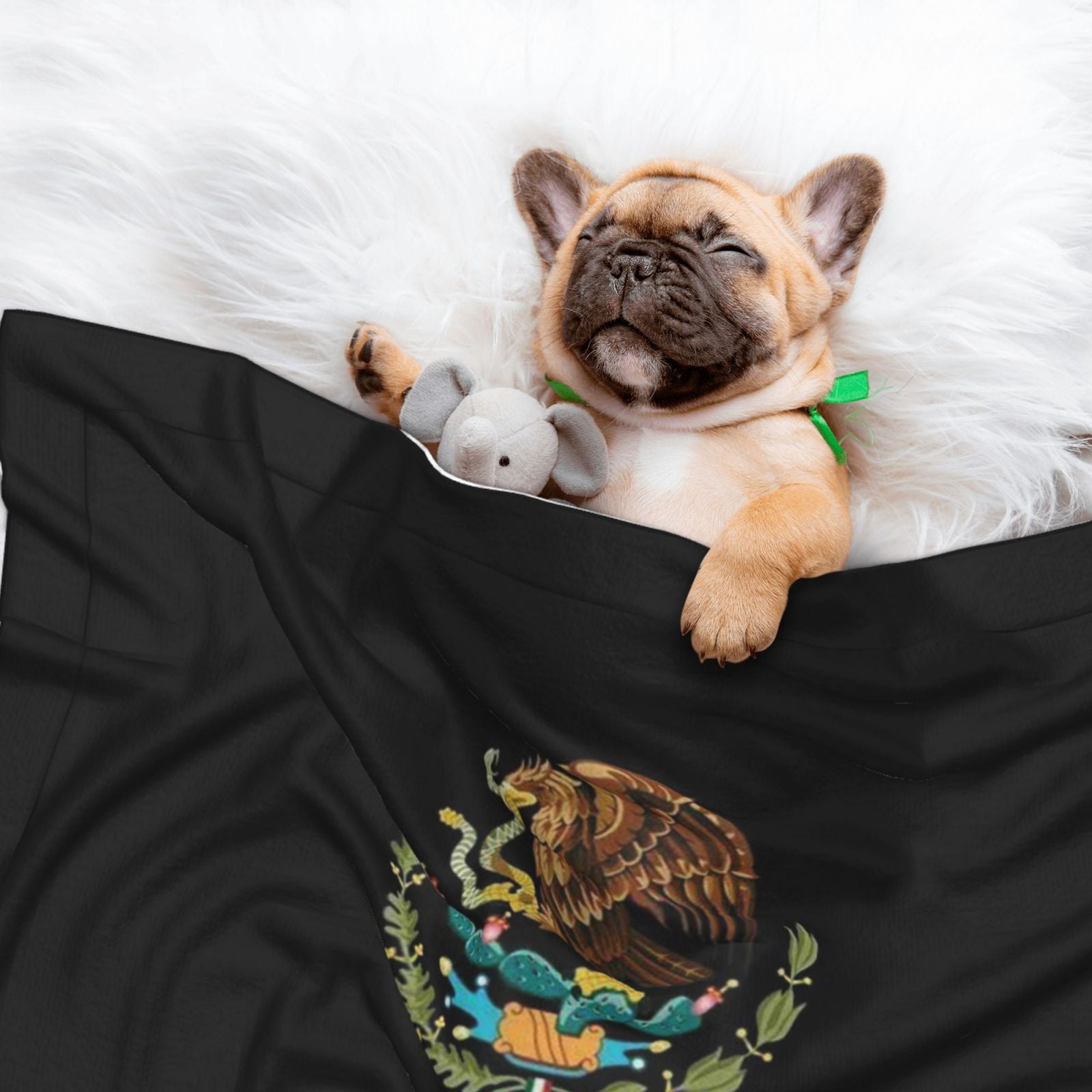 Flannel Throw Dog Blanket Mexico-Logo Soft Warm Print Pet Blankets for Small Dog Cat Puppy