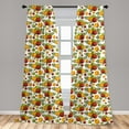 thumbnail image 5 of Ambesonne Fruits Curtains, Autumn Harvest Season Theme, Pair of 28"x63", Burnt Sienna and Yellow, 5 of 5