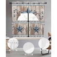 thumbnail image 2 of Texas Star Rustic Swag Curtains for Living Room/Bedroom Windows, Country Blue Berry Brown Wooden Plank Kitchen Curtains and Valances Set 36 Inch Length, Light Filtering Swags Valance Curtain Panels, 2 of 5