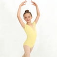 thumbnail image 2 of Gamivast Leotards for Girls Gymnastics Dance V Neck Short Sleeve Bodysuit Ballet Outfits Mesh Splice Breathable Jersey Knit Sports Activewear, 2 of 6