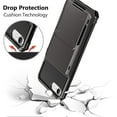 thumbnail image 4 of Dteck Wallet Case for Apple iPhone SE 2022 & 2020 / iPhone 7 / iPhone 8, Credit Card Holder ID Slot Pocket Dual Layer Protective Bumper Rugged TPU Rubber Armor Hard Shell Cover, Gray, 4 of 5