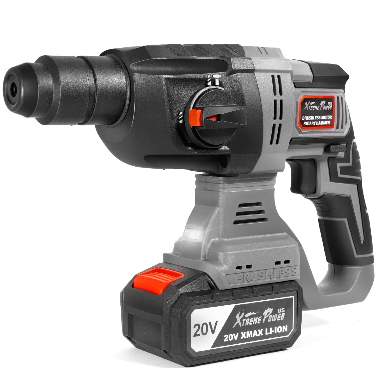 XtremepowerUS 20V Cordless SDS Plus Rotary Hammer Drill, Brushless, With Battery, Charger & Carrying Bag