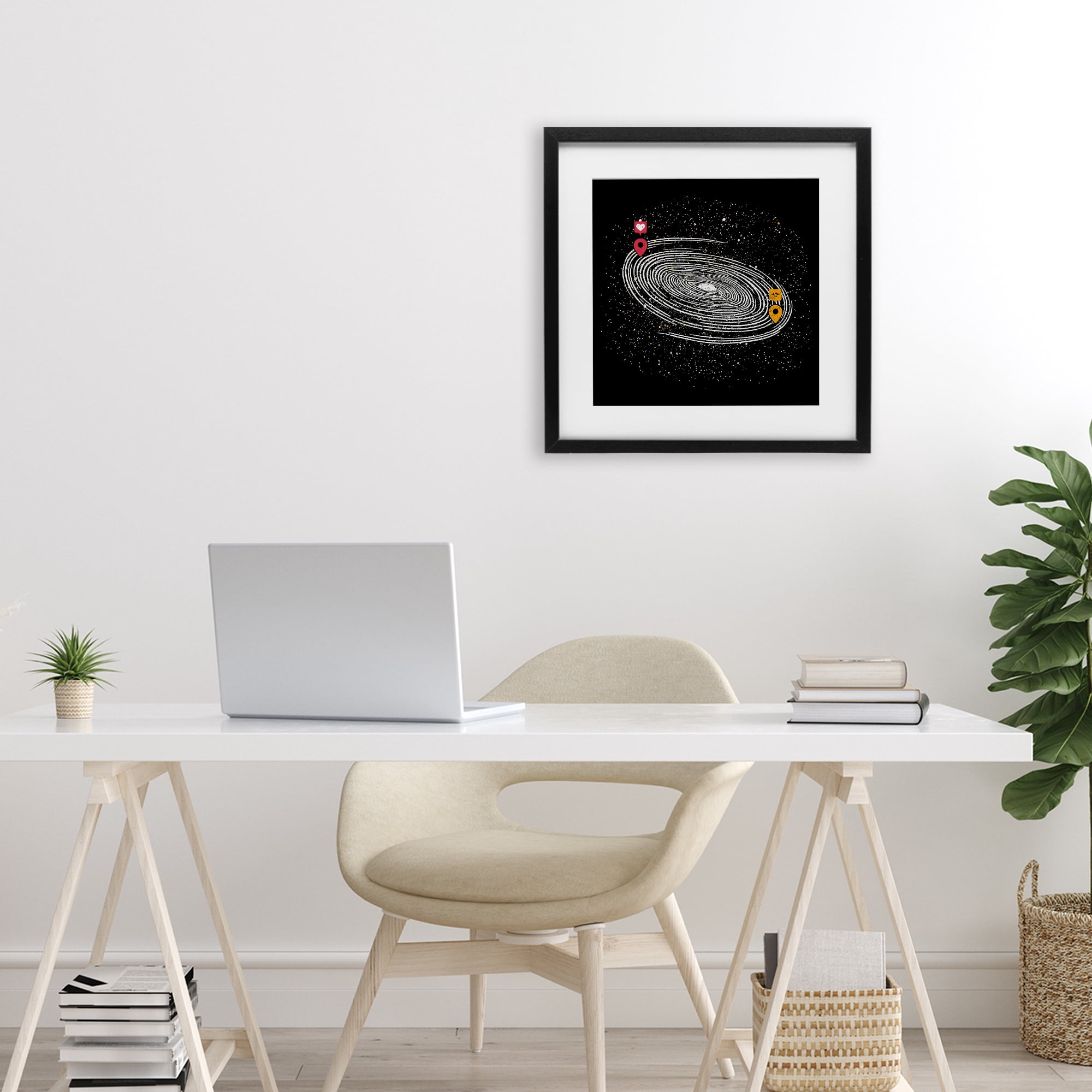 Stupell Industries Love Long Distance Black Framed Print Under Glass, design by Tobe Fonseca