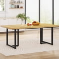 thumbnail image 5 of Tribesigns Dining Table Kitchen Table for 6, Rectangular Table with Steel Legs Metal Frame, Kitchen Table for Dining Room, Kitche, Oak & Black, 5 of 5