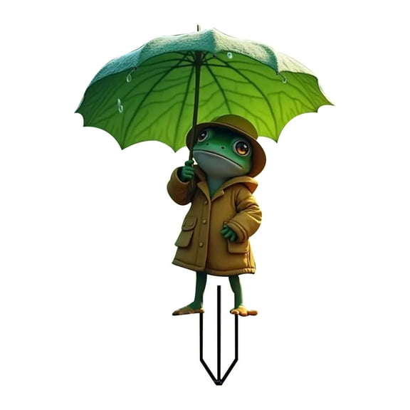 Garden Figurine with Umbrella for Outdoor Decor