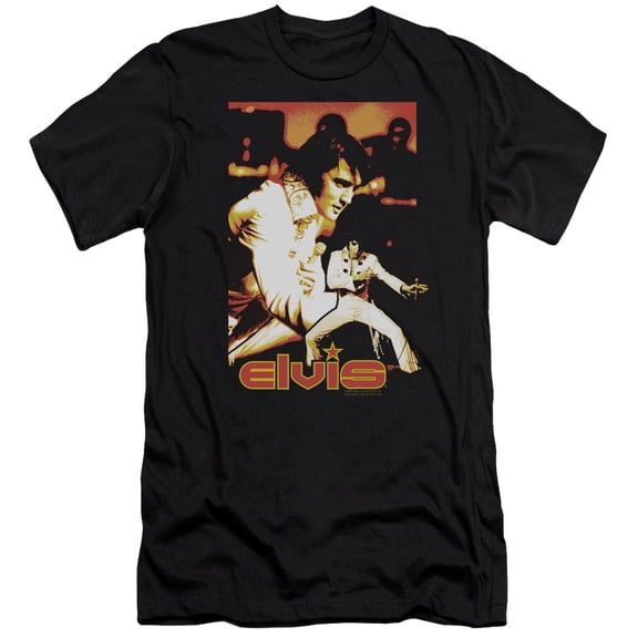 Elvis Presley Showman Premium Canvas Slim Fit T-Shirt Black