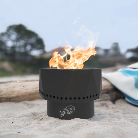 NFL Buffalo Bills Ridge Portable Steel Smokeless Fire Pit with Carrying Bag & Spark Screen Kit  Firewood & Wood Pellet