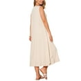 thumbnail image 3 of INSPIRE CHIC Vestidos de Verano para Mujeres Sin Mangas con Escote en V, Decoración de Botones, Vestido Maxi Flowy de Tanque para Playa S Color Albaricoque, 3 of 6