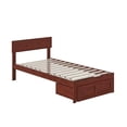 thumbnail image 3 of AFI Boston Solid Wood Modern Twin Bed with Foot Drawer in Walnut, 3 of 7