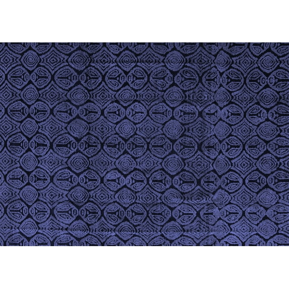 Ahgly Company Indoor Rectangle Abstract Blue Modern Area Rugs, 2' x 5'