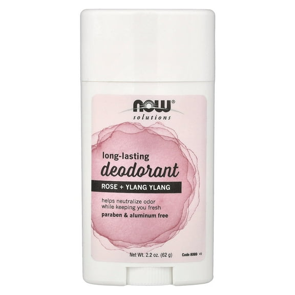 Now Foods Solutions Long-Lasting Deodorant Rose Ylang Ylang 2.2 oz Stick