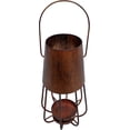 thumbnail image 2 of Ambient 12-Inch Vintage Style Iron Candle Stand Lantern, Sleek Curved Handle, Rustic Bronze, 2 of 8