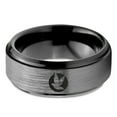 thumbnail image 2 of Tungsten Bird Flying Wings Aves Chordata Band Ring 8mm Men Women Comfort Fit Black Step Bevel Edge Brushed Gray Polished, 2 of 4