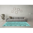 thumbnail image 3 of Ahgly Company Indoor Round Southwestern Light Blue Country Area Rugs, 4' Round, 3 of 4