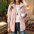 thumbnail image 6 of QIbmong Fleece Zip-up Jacket for Women Fuzzy Long Sleeve Collar Coat Lightweight Outwear Casual Winter Warm Soft Top(S,Pink), 6 of 9