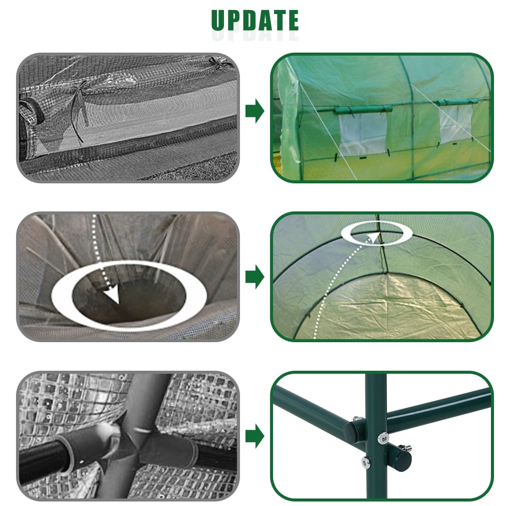 グリーンヘルムさん セット FDW Outdoor Greenhouse Kit, Portable Walk-in, Size L9.8'xW6