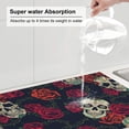 thumbnail image 6 of Bingfone Roses Skulls ,18" X 24"Dish Drying Mat For Kitchen Counter,Ultra Absorbent Microfiber, 6 of 9