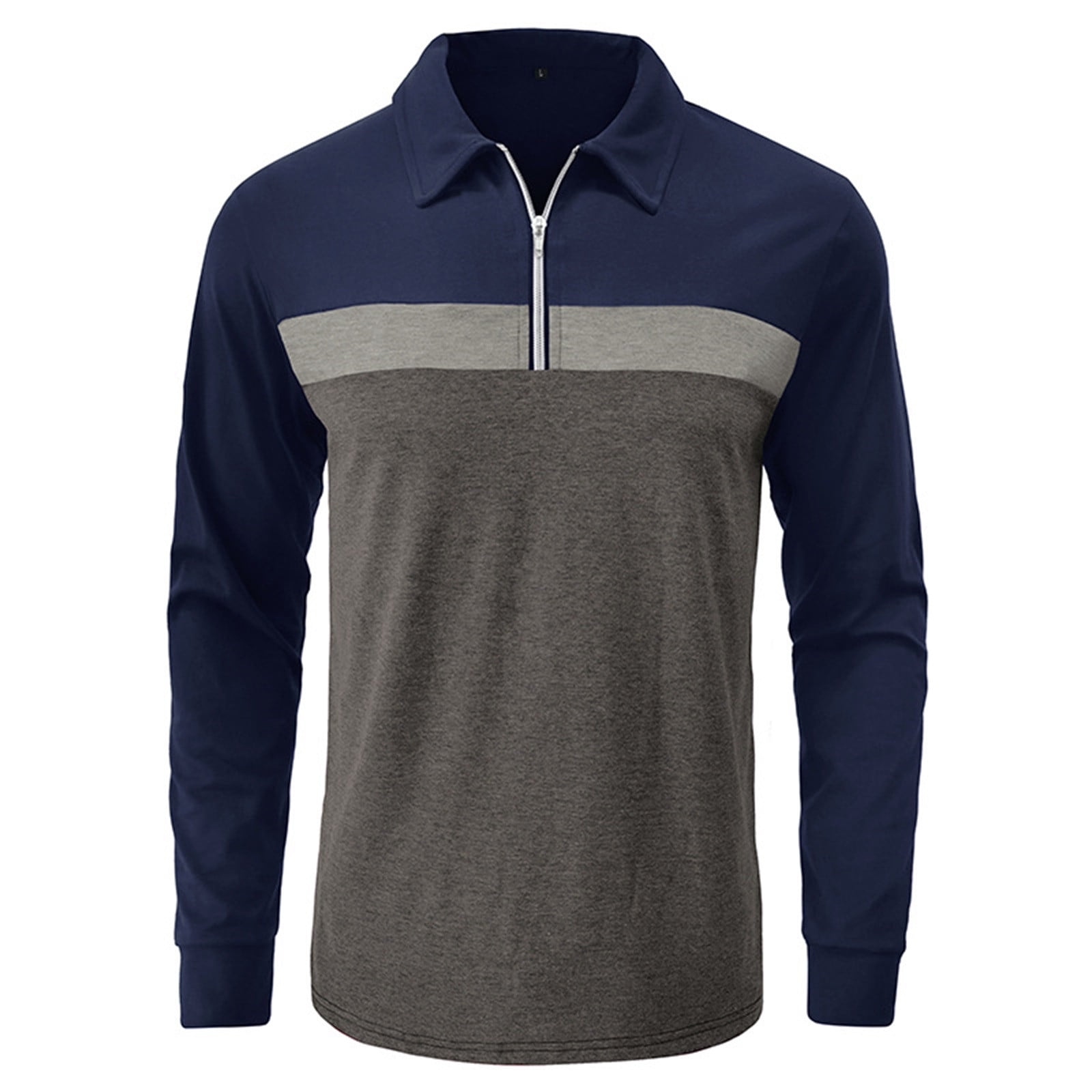 Men's 1/4 Zip Pullover Tops Fall Fashion Color Block Regular Fit