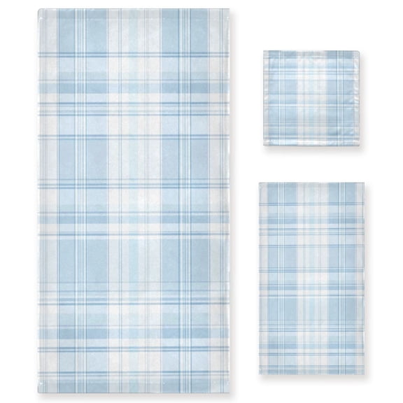 Three-Piece Towel Set Face Towel Towel Set Hand Towel Bath Towel Cotton Bath Towels Bath Towel Sets Hand Bath Towels Light Blue Cloth Stripe