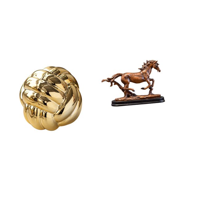 Figura de cerámica, estatua de caballo, adorno de bola de hilo, escultura en miniatura de resina, coleccionable, material ligero, adecuado para sala d