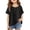 00-Black149, variant on Yiyuu Girls Linen T-Shirt Loose Fit Breathable Short Sleeve Round Neck Tee Top, Sizes 2-16