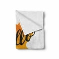 thumbnail image 2 of Autumn Soft Flannel Fleece Throw Blanket, Maple Leaf Silhouette in Warm Colors with Hand Lettering Fall Season Words, Cozy Plush for Indoor and Outdoor Use, 70" x 90", Orange and Black, by Ambesonne, 2 of 6