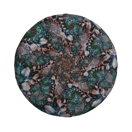 14'' Green Art Painting Tire Cover, Universal Spare Wheel Covers, Dust-Proof, Water-Proof, Sun-Proof and Corrosion-Proof