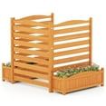 thumbnail image 1 of Costway 1 PCS Air Conditioner Fence with Planter Box, 3-Panel Freestanding Wood Privacy Screen Yellow, 1 of 10