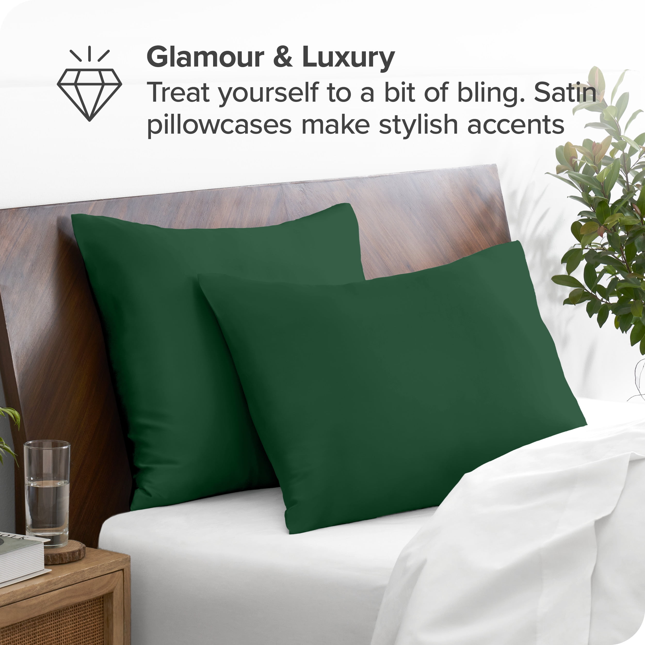 Green satin pillowcases cheap