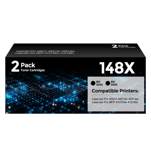 Paquete de 2 cartuchos de tóner YQSLPBM 148X (19 000 páginas) para HP