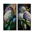 thumbnail image 2 of Designart "Purple Retro Hydrangea Blossoming I" Floral Wall Art Set Of 2 - Traditional Purple Gallery Wall Set For Home Decor, 2 of 6