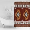 thumbnail image 3 of Shower Curtain Aztec Vintage Ethnic Boho Stripe Waterproof Shower Curtain Set with Hooks for Bathroom Showers,Stalls and Bathtubs,54x78In Tribal Totem Brown Wood Grain, 3 of 8