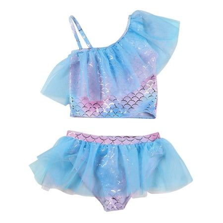 

GYRATEDREAM Girls Tankinis Two Pieces Swimsuits Mermaid Beach Sport Bathing Suit Set Baby Swimwear
