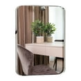 thumbnail image 1 of Hamilton Hills Contemporary Polished Metal Wall Mirror Glass Panel Silver, 1 of 8