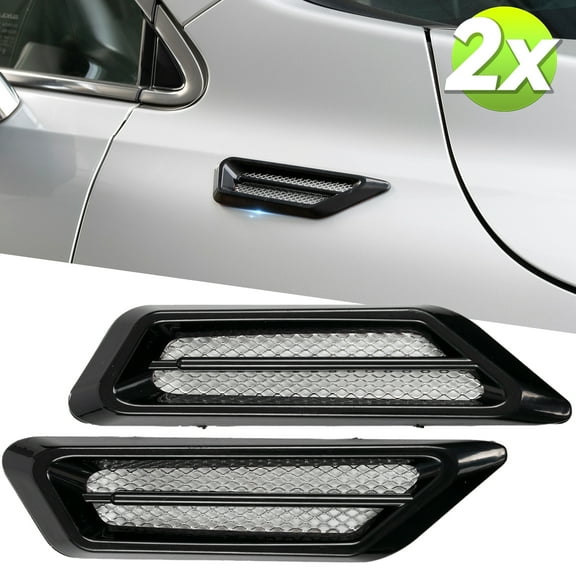 2Pcs Universal Cover Car Fender Side Decoration Air Flow Hood Scoop Vent Sticker