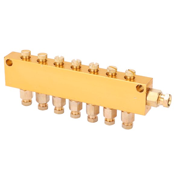Adjustable Oil Divider, Adjustable Oil Seperator Lube Oil Piston Distributor Industrial Joint Supplies Durable Brass Oil Distributor For Lubrication System 1 In 7 Out,1 In 9 Out,1