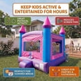 thumbnail image 5 of Pogo Bounce House Crossover Kids Inflatable Bounce House with Blower, Pink Jumper, 5 of 8