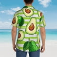 thumbnail image 6 of Easygdp Avocado Green Striped Men'S Summer Casual Short Sleeve,Short Sleeve Button-Down Shirt, Lapel Loose Breathable Hawaiian Short Sleeve - Medium, 6 of 9