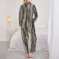 thumbnail image 5 of Junzan Wooden Texture Print Womens Pajama Sets,Long Sleeve Button Down For Women Pjs 2 Piece, 5 of 9