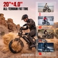 thumbnail image 4 of Adult Electric Bicycles with 65 Miles Max Range,Peak 1500w Motor Electric Bike & E Bike 48V 15Ah Removable Battery,Electric Mountain Bike with 7 Speeds Max 28Mph for Adults & Teens,BLACK, 4 of 10