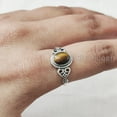 thumbnail image 6 of Natural Tiger Eye Ring, Tiger Eye Gemstone Ring, Tiny Bohemian Ring, 925 Sterling Silver, Designer Womens Ring, Christmas Thanksgiving, Handmade Statement Jewelry, Natural Tiger Eye, 6 of 8